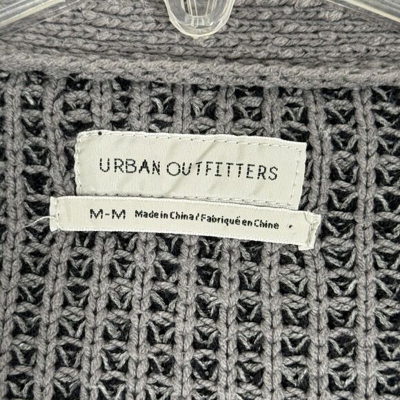 Urban‎ Outfitters Sweater Womens Medium Gray Textured Cardigan Oversized Neutral - Picture 6 of 8